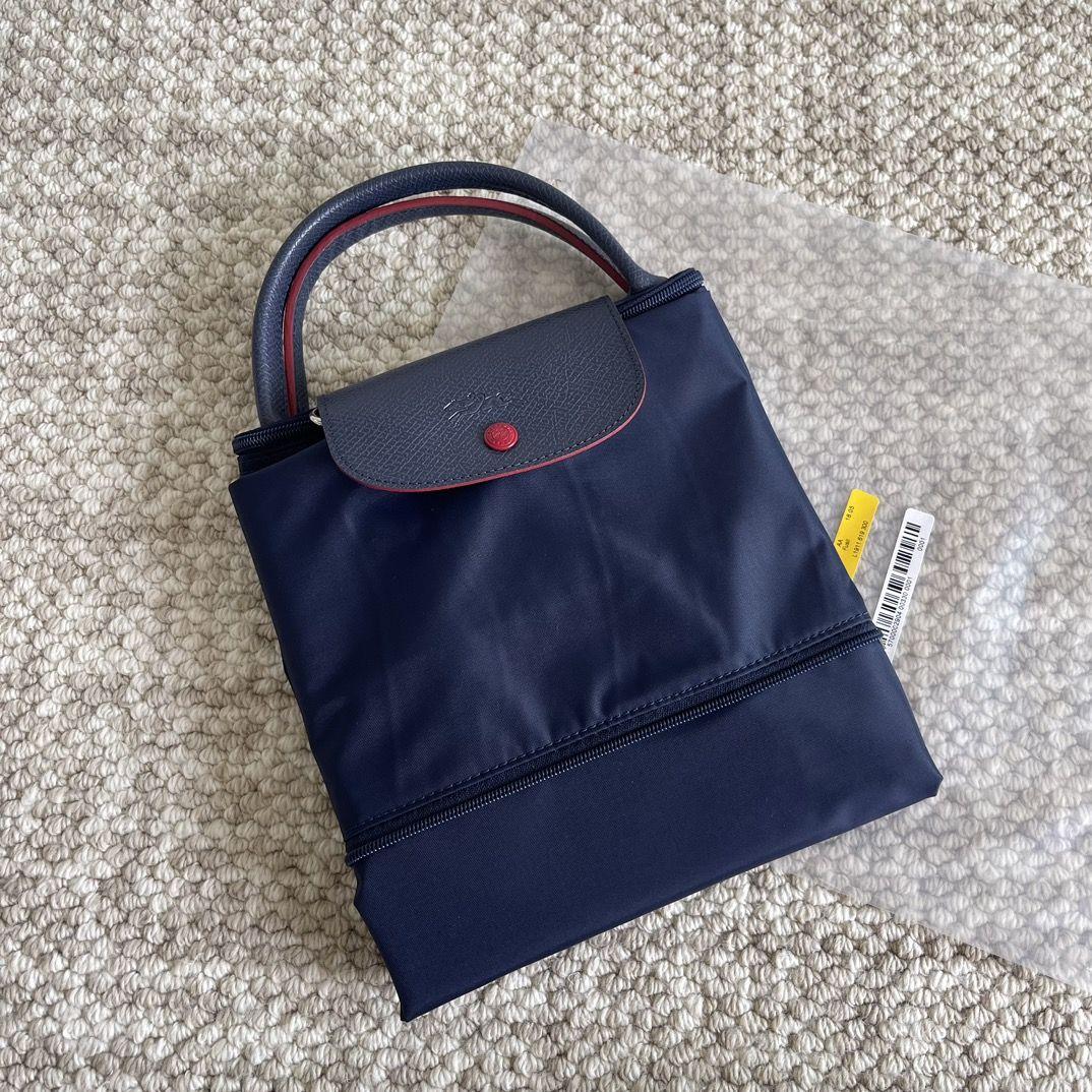 Longchamp 大容量 男女兼用 通勤 修学 旅行 2wayバッグ-ネイビー