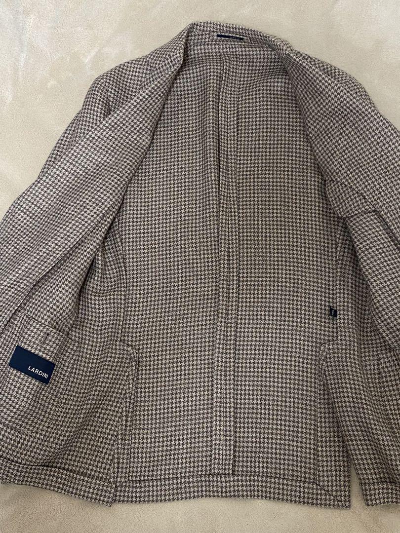 春夏 LARDINI / ウールリネン ハウンドトゥース ジャケット