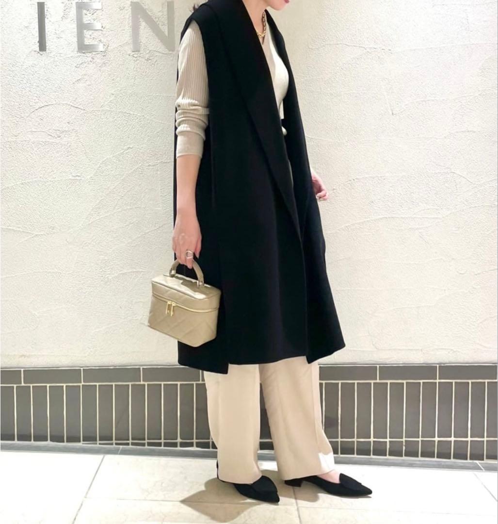 【IENA/イエナ】Wフェイスデザインベスト ブラック フリーサイズ 【IENA/イエナ】Wフェイスデザインベスト ブラック フリーサイズ