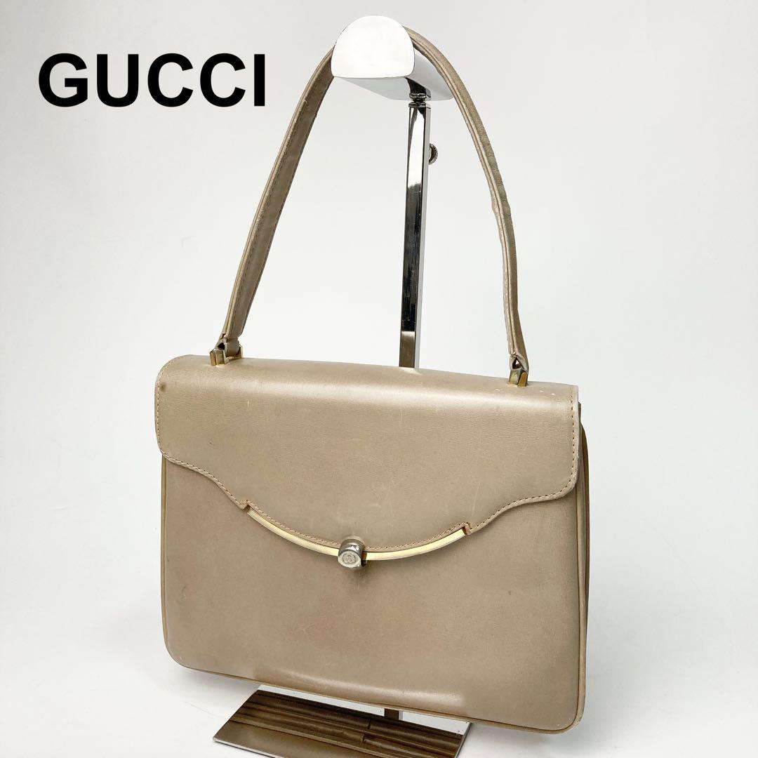 GUCCI オールドグッチ ハンドバッグ ベージュ ヴィンテージ GG