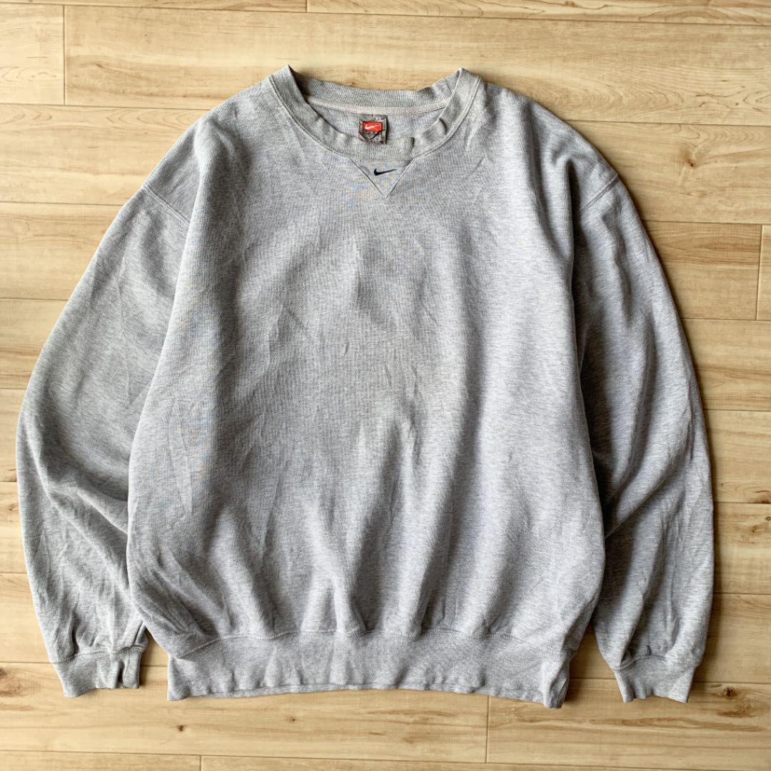90s Nike TEAM ワンポイントスウェット刺繍ロゴ ネックロゴ