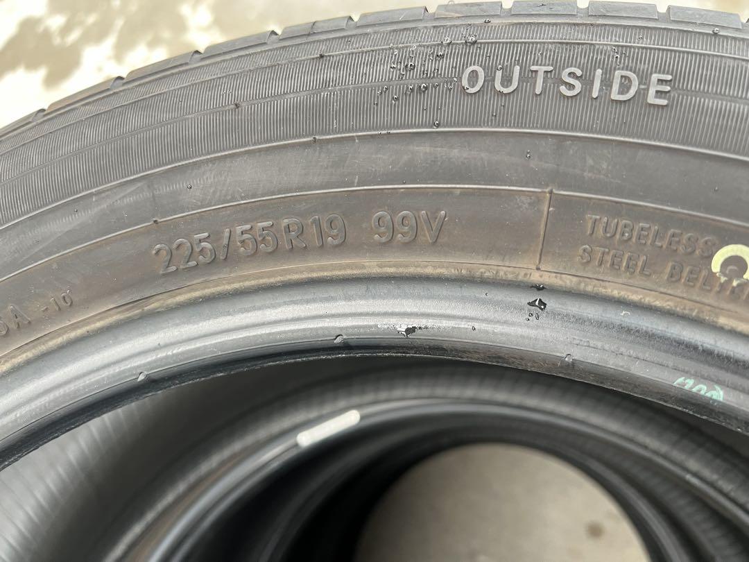 バリ溝 中古 20年製 トーヨー プロクセスR46A 225/55R19 4本
