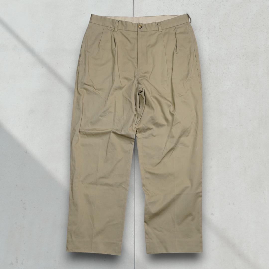 Brooks Brothers ツータック チノパン W35 L30 ベージュ
