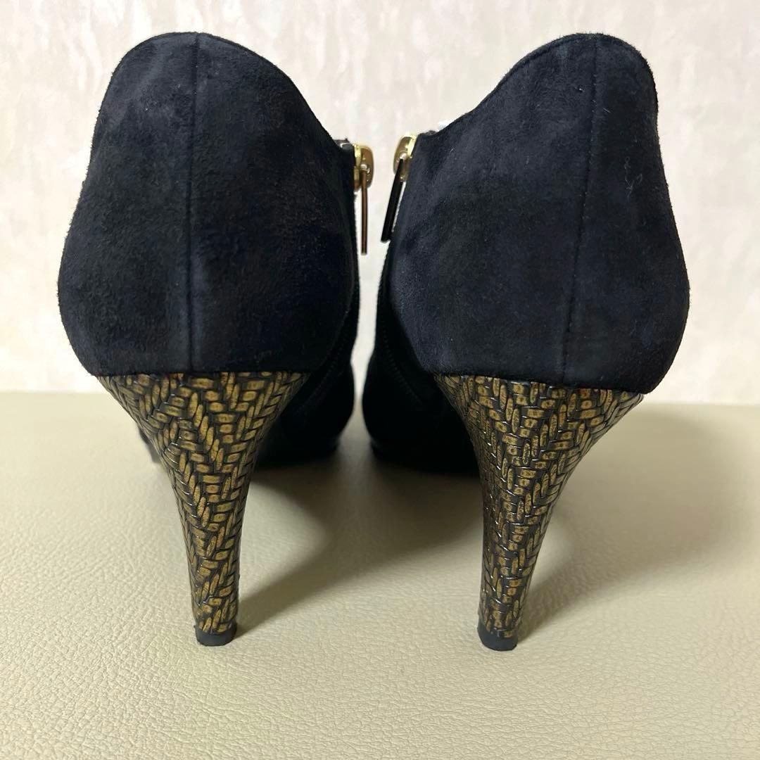 【美品】HIMIKO ヒミコ ストラップ ショートブーツサイドジップ 黒 24 【美品】HIMIKO ヒミコ ストラップ ショートブーツサイドジップ 黒 24