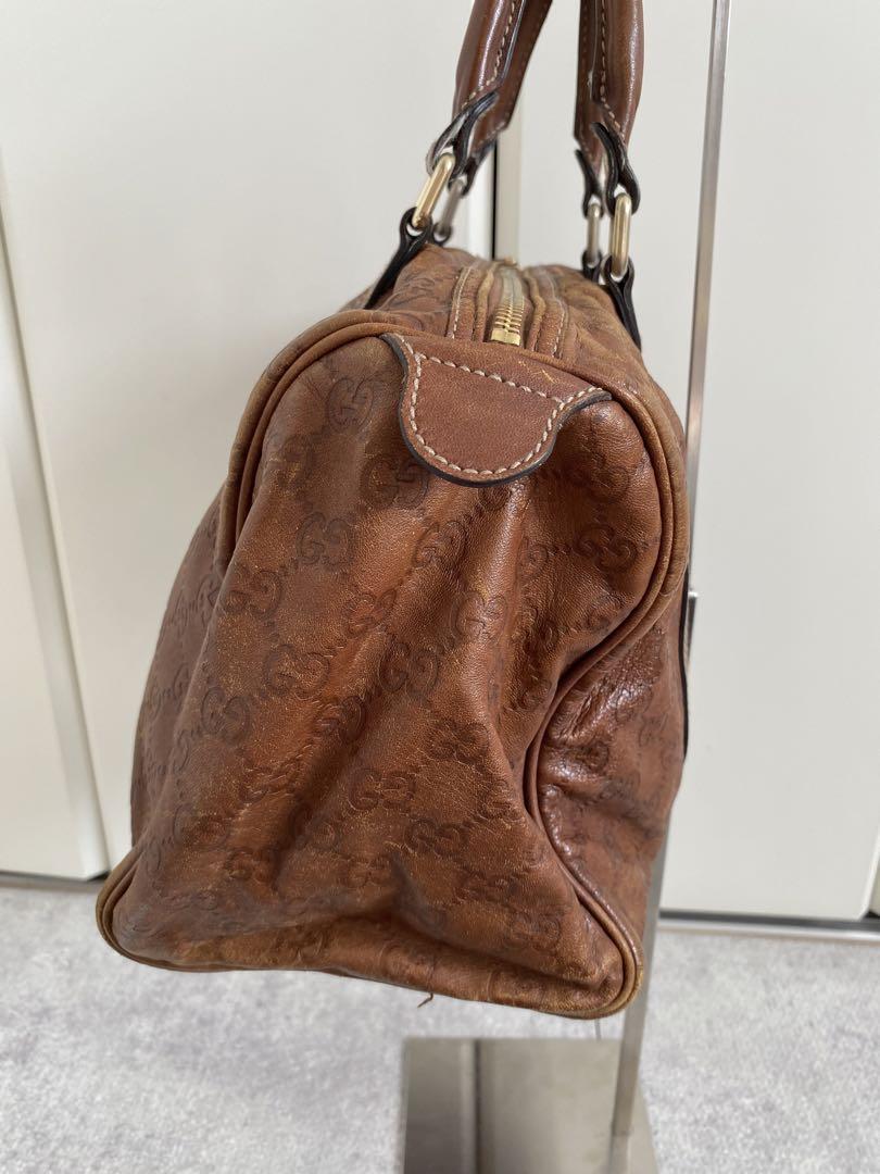 上品スタイル ハンドバッグ シマ GUCCI ミニボストンバッグ レザー ブラウン バッグ