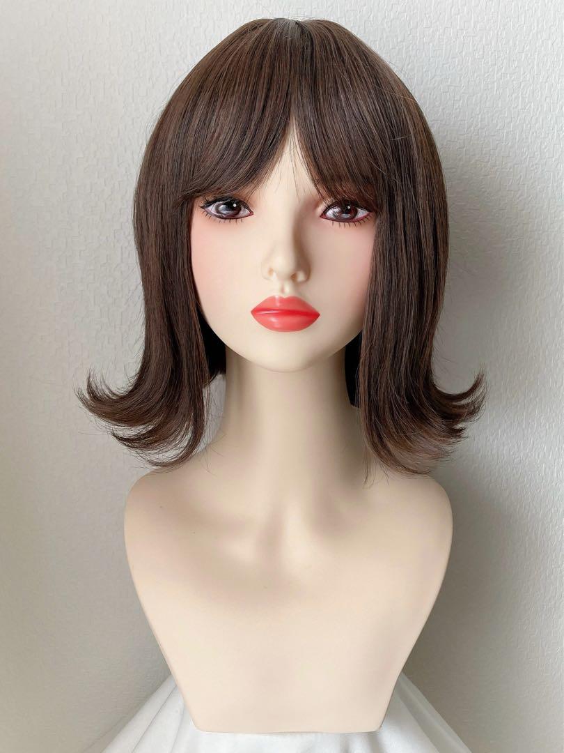 新品　フルウィッグ　ボブ　ナチュラルブラウン　耐熱　かつら　ウィッグ