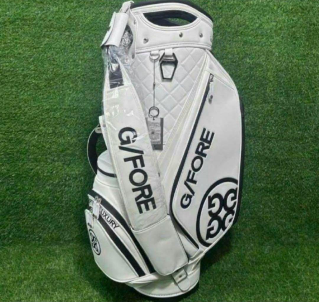 G/FORE ジーフォア ゴルフバッグ キャディバッグ スタンド式 PUレザー白 G/FORE 新作 ジーフォア キャディバッグ スタンド型 男女兼用