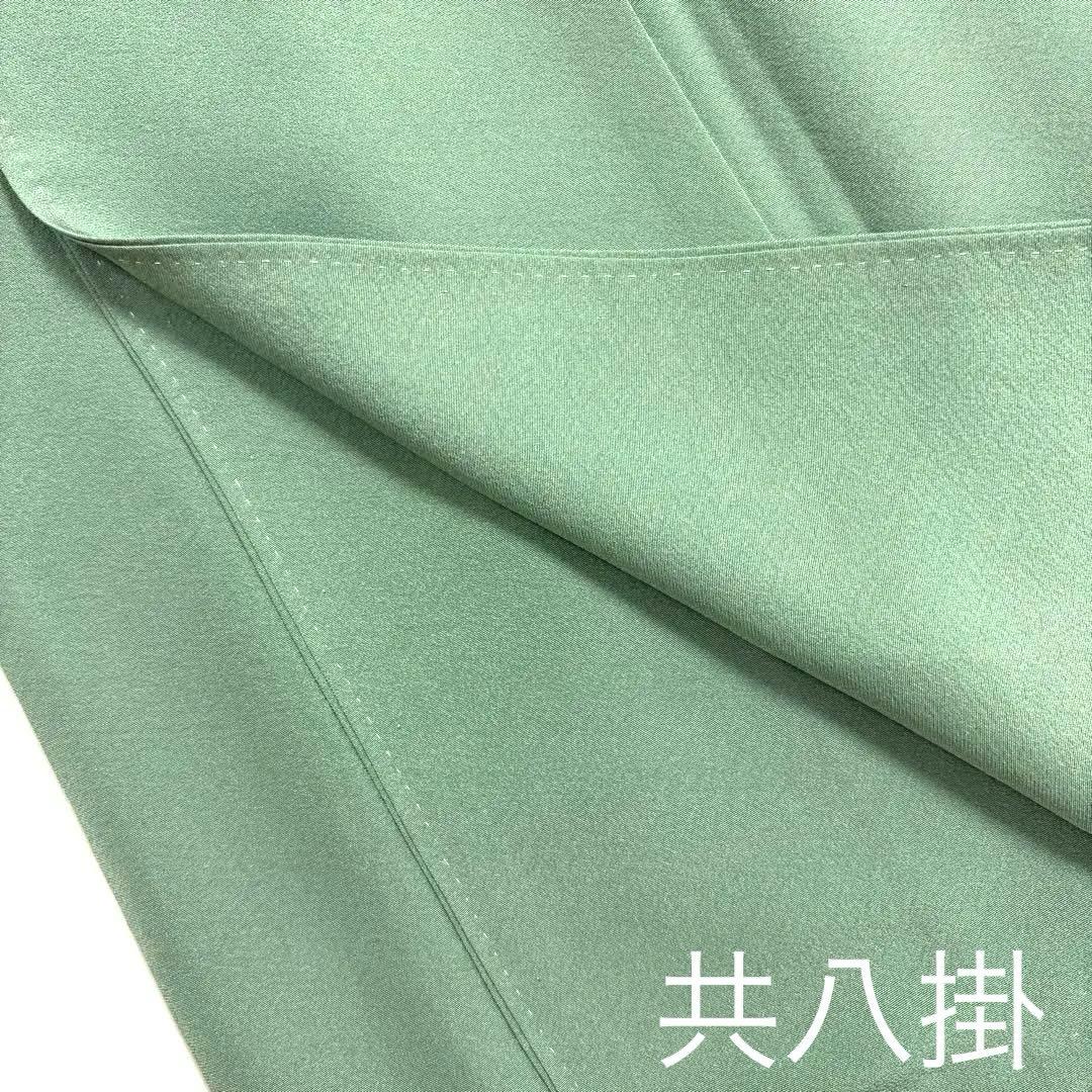 逸品！しつけ糸付未使用!正絹◎極上色無地157cm一つ紋(五三桐)袷