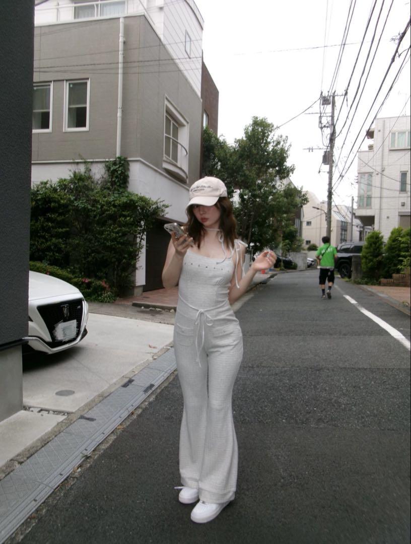 サロペット・オーバーオール・オールインワン Andmary Ruru all in one gray