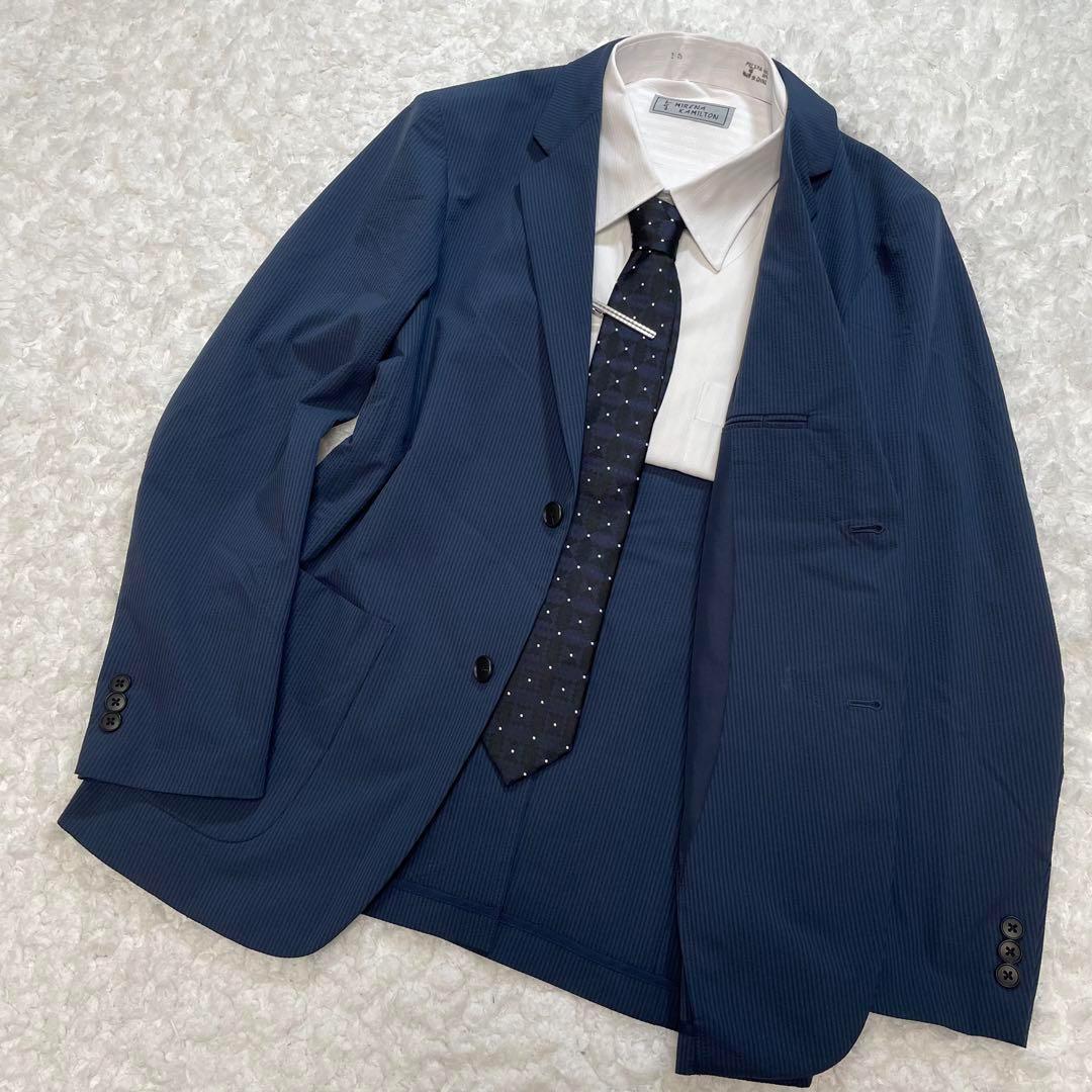 美品✨UNIQLO 感動ジャケット セットアップ可 シアサッカー