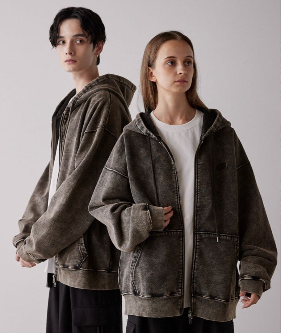 CLEL/ヘビーウェイトジップパーカー/ヴィンテージブラウン/完売品/L