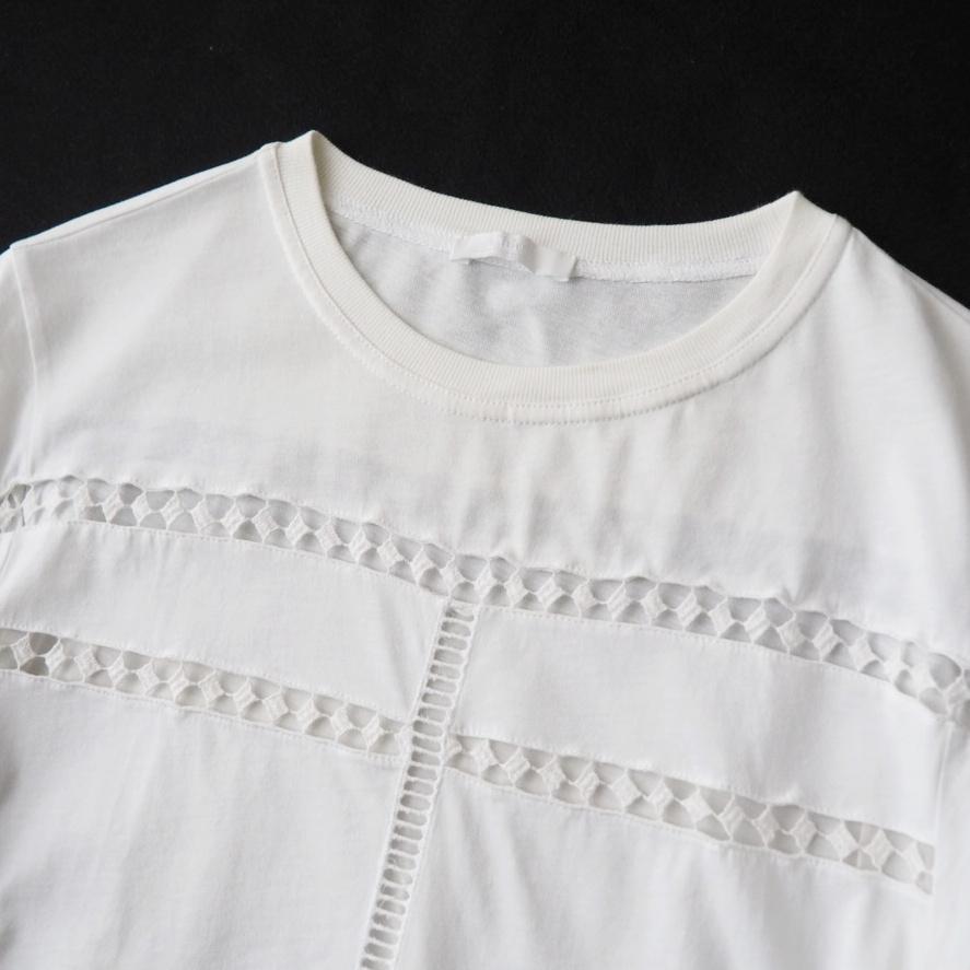 CHLOE クロエ レース プルオーバー Tシャツ オフホワイト XS