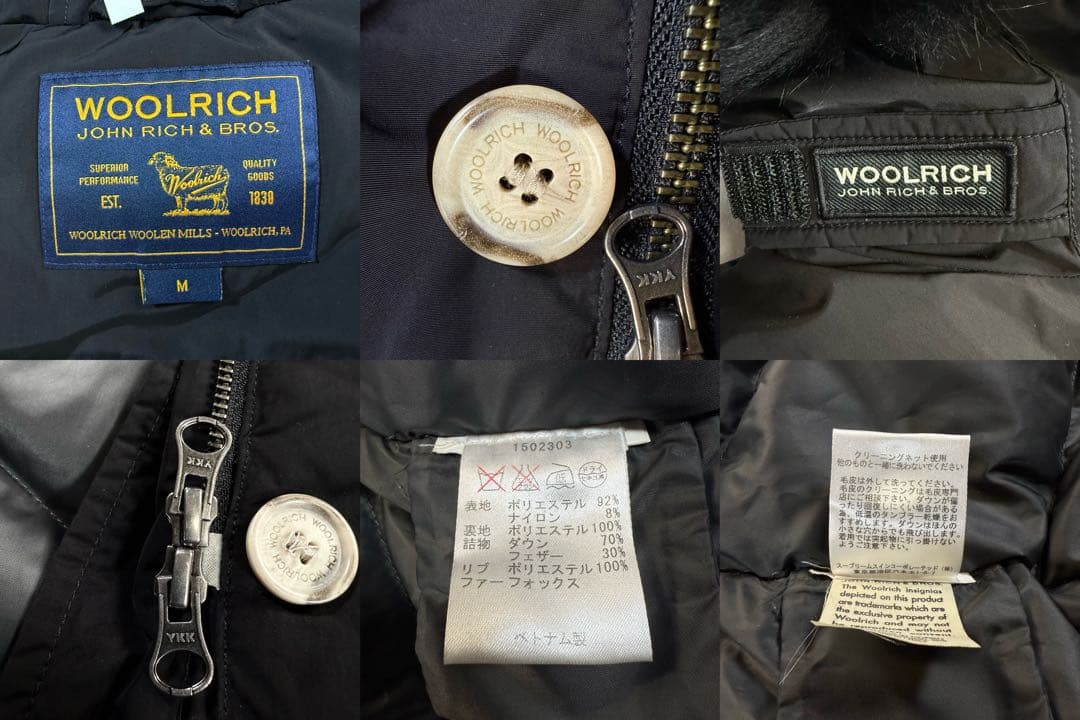 【極美品/M】WOOL RICH ウールリッチ ダウンコート ファー 黒 【極美品/M】WOOL RICH ウールリッチ ダウンコート ファー 黒