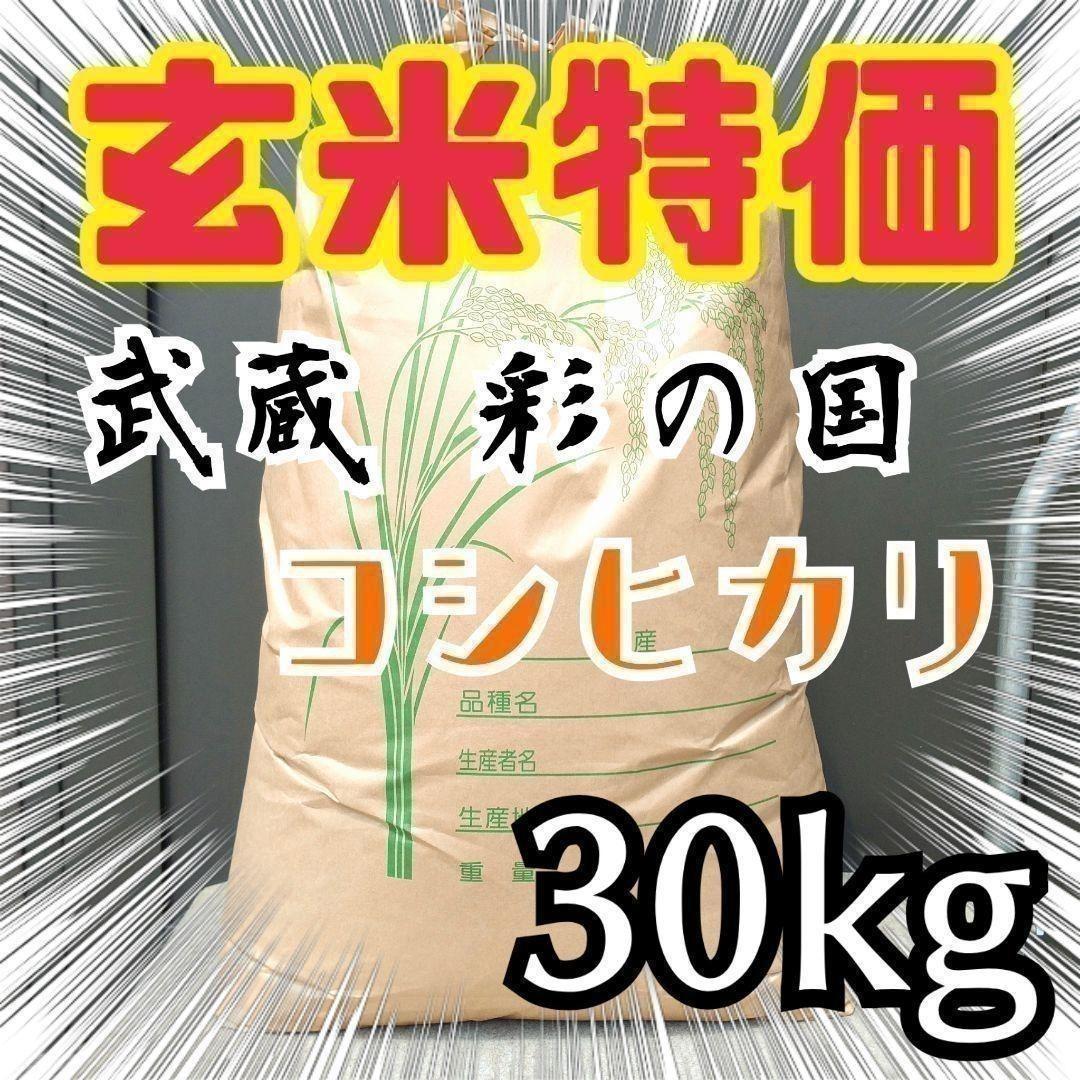 特別セール！玄米限定 令和5年 埼玉県産コシヒカリ 玄米 30kg 美味しいお米