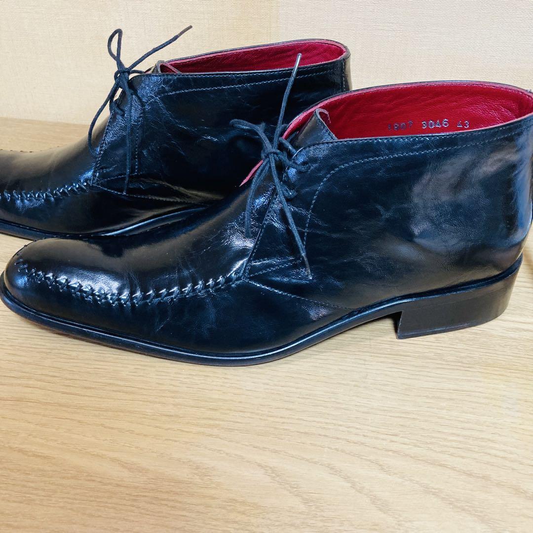 美品　PRIGS　ビジネスシューズ　43　ブラック　レッド