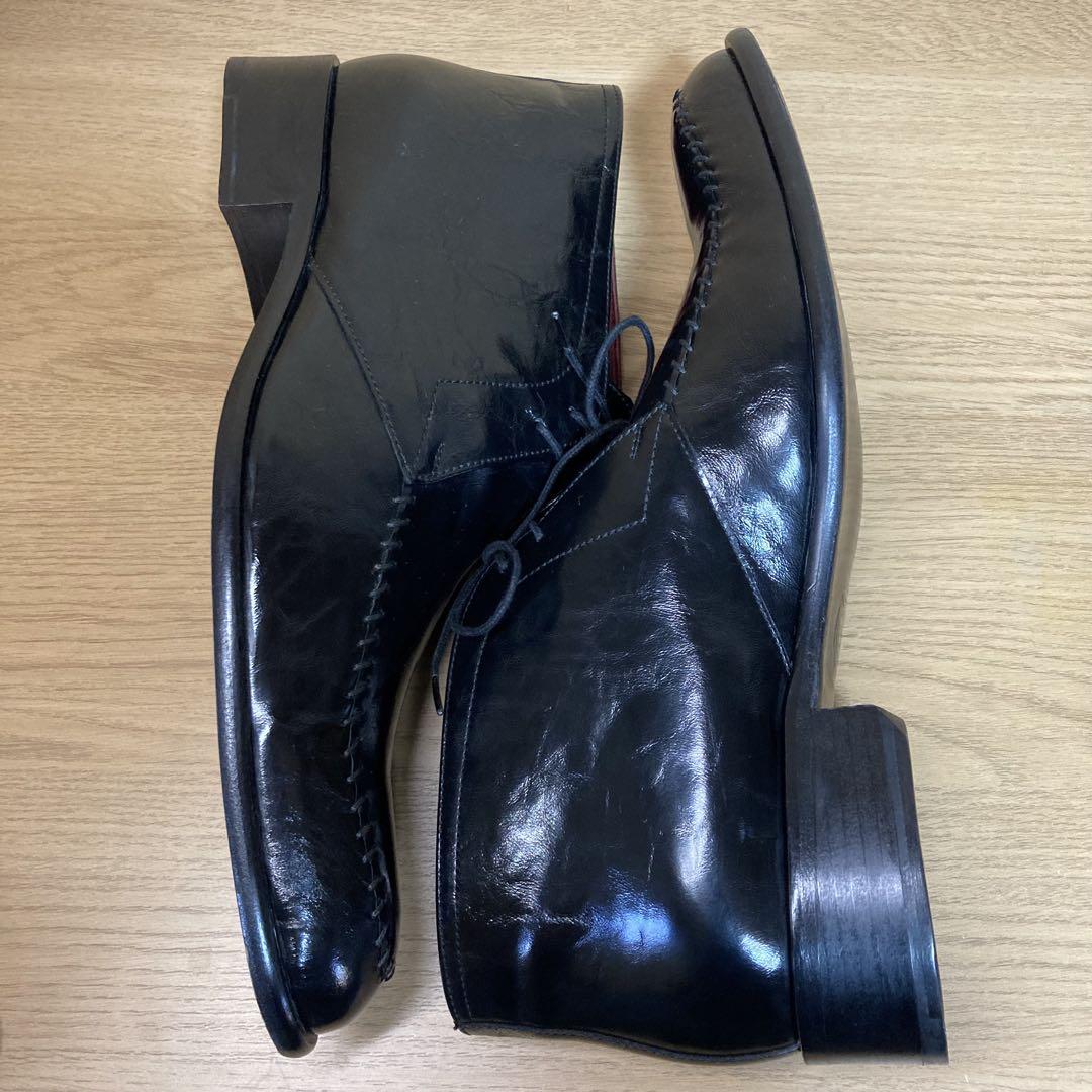 美品　PRIGS　ビジネスシューズ　43　ブラック　レッド