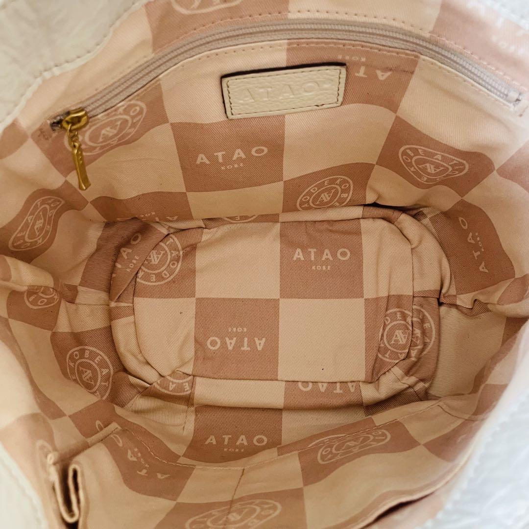 美品 ATAO キャンディバッグ ハンドバッグ ワンショルダーバッグ 肩掛け 白