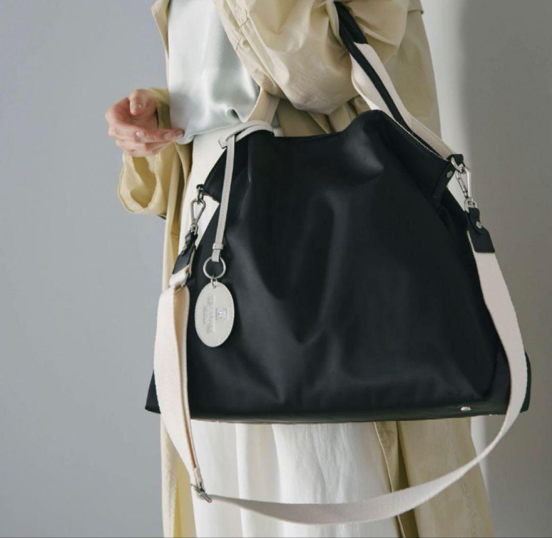【新品未使用】TREASURE TOPKAPI ストライプハンドル 2way 黒