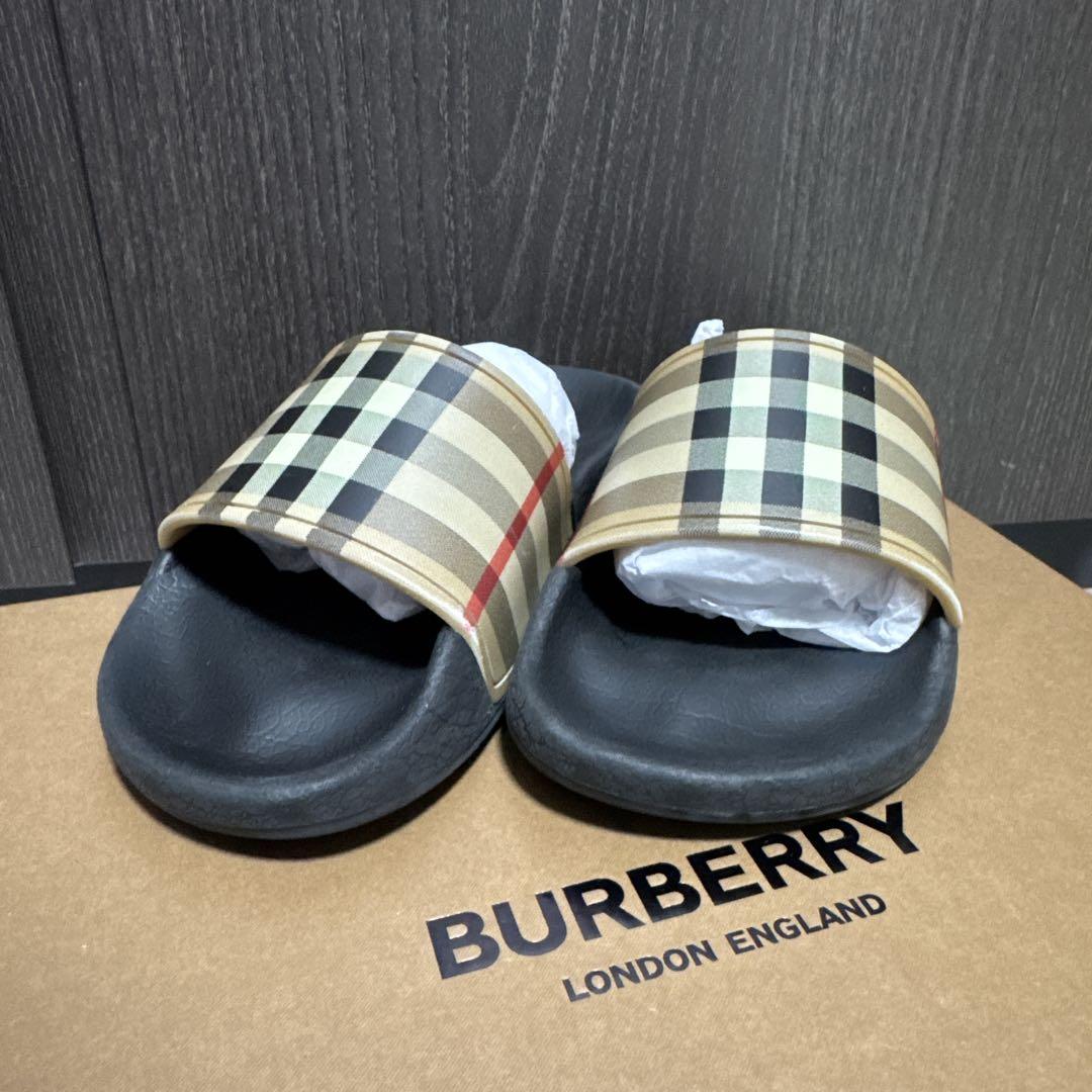 サンダル BURBERRY バーバリー チェック スライド サンダル ノバチェック 18cm 新品