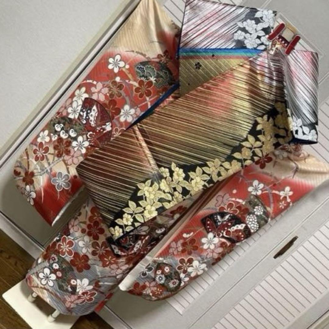 特選 振袖フルセット❤️はんなり優雅な花もよう❤️未使用袋帯 美品 高級品 画像9