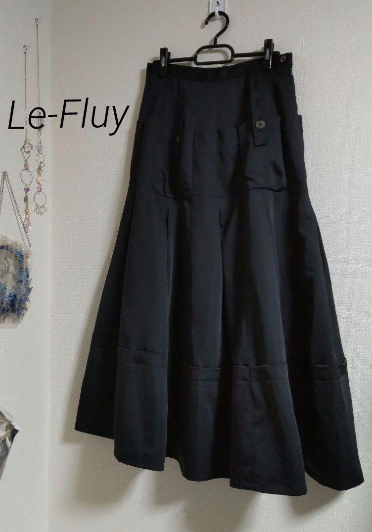 Le-Fluy フレア スカート M ブラック マキシ丈 個性的 レフルイ
