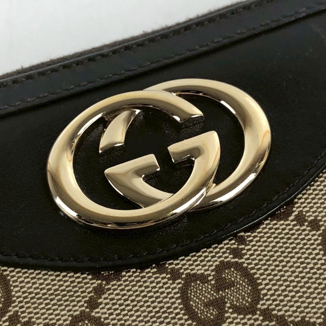 GUCCI グッチ GGキャンバス インターロッキング ラウンドファスナー