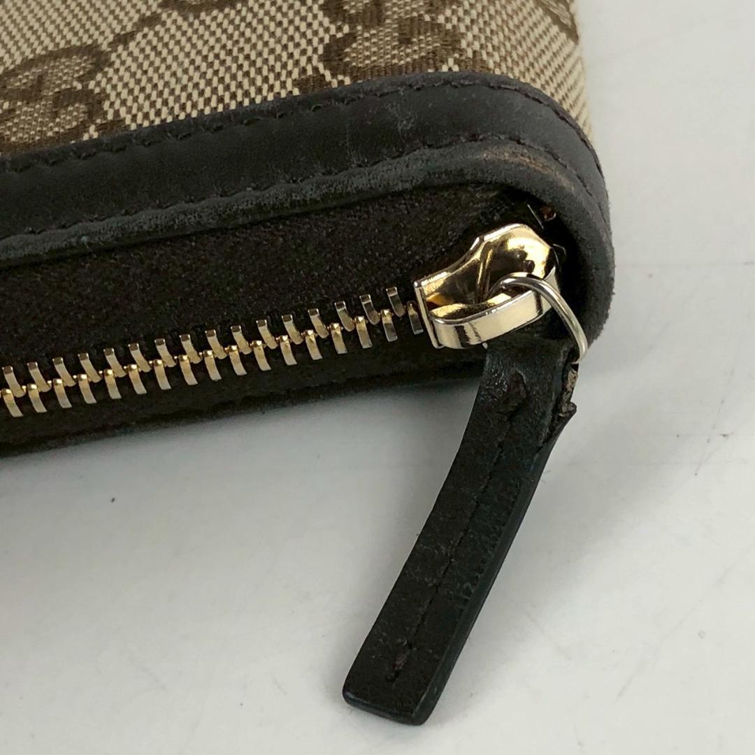 GUCCI グッチ GGキャンバス インターロッキング ラウンドファスナー