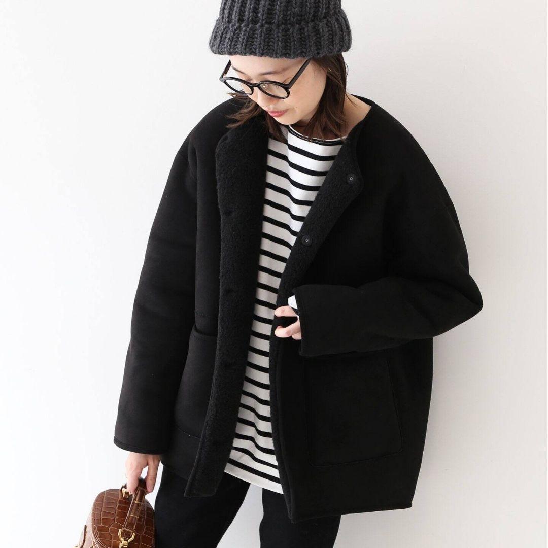 ★にぃ様専用★ SLOBE IENA フェイクムートンノーカラーブルゾン 黒 ★にぃ様専用★ SLOBE IENA フェイクムートンノーカラーブルゾン 黒