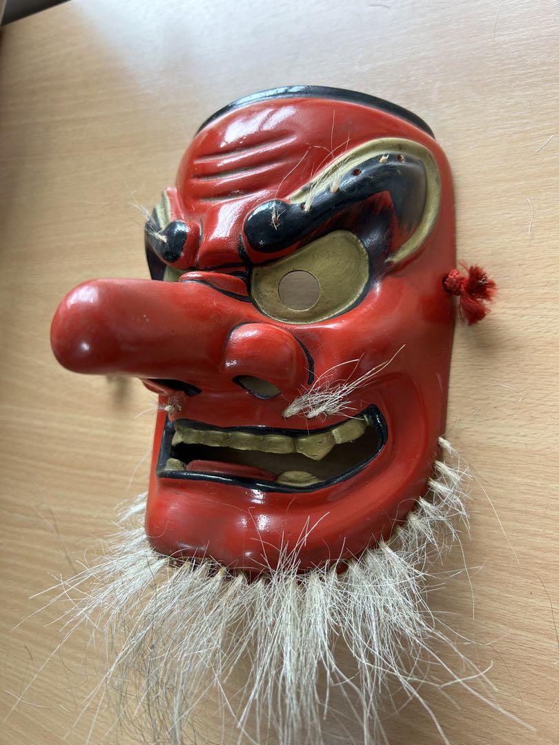 天狗 神楽面 聖祐銘 魔除け 木彫 お面 - メルカリ