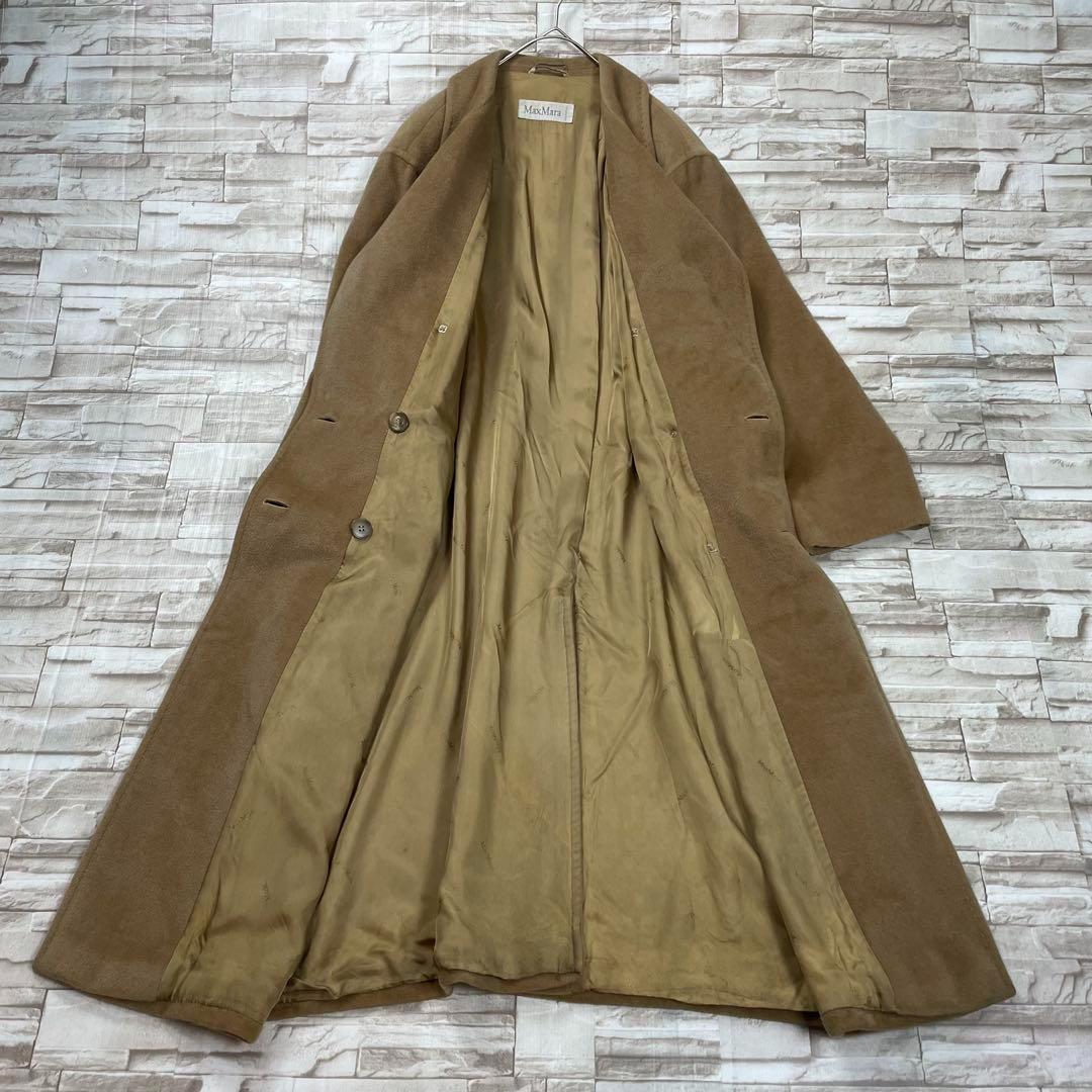 【良品】マックスマーラ★ダブルチェスターコート　白タグ　カシミヤ混　大きいサイズ