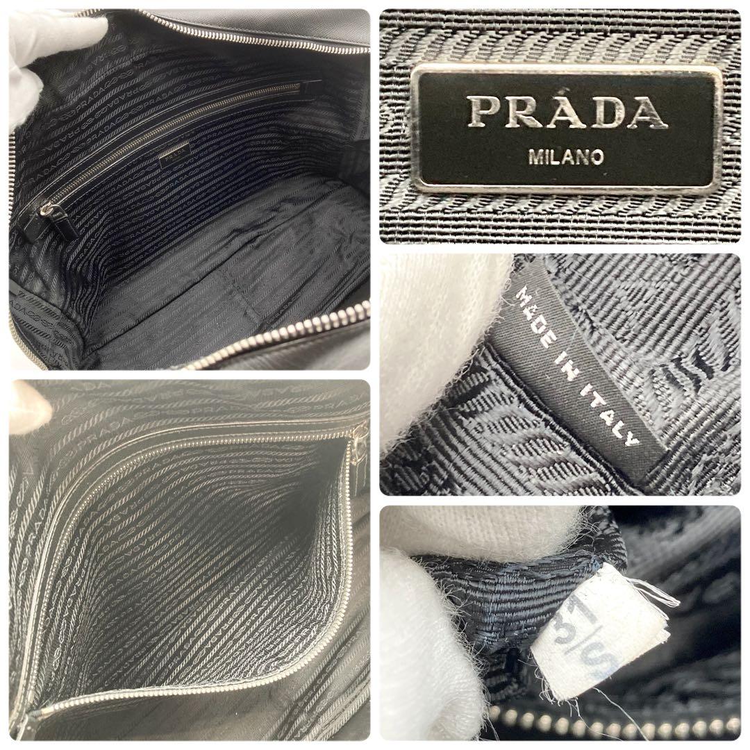 bochan✨PRADA ビジネスバッグ 黒 サフィアーノレザー 三角ロゴ
