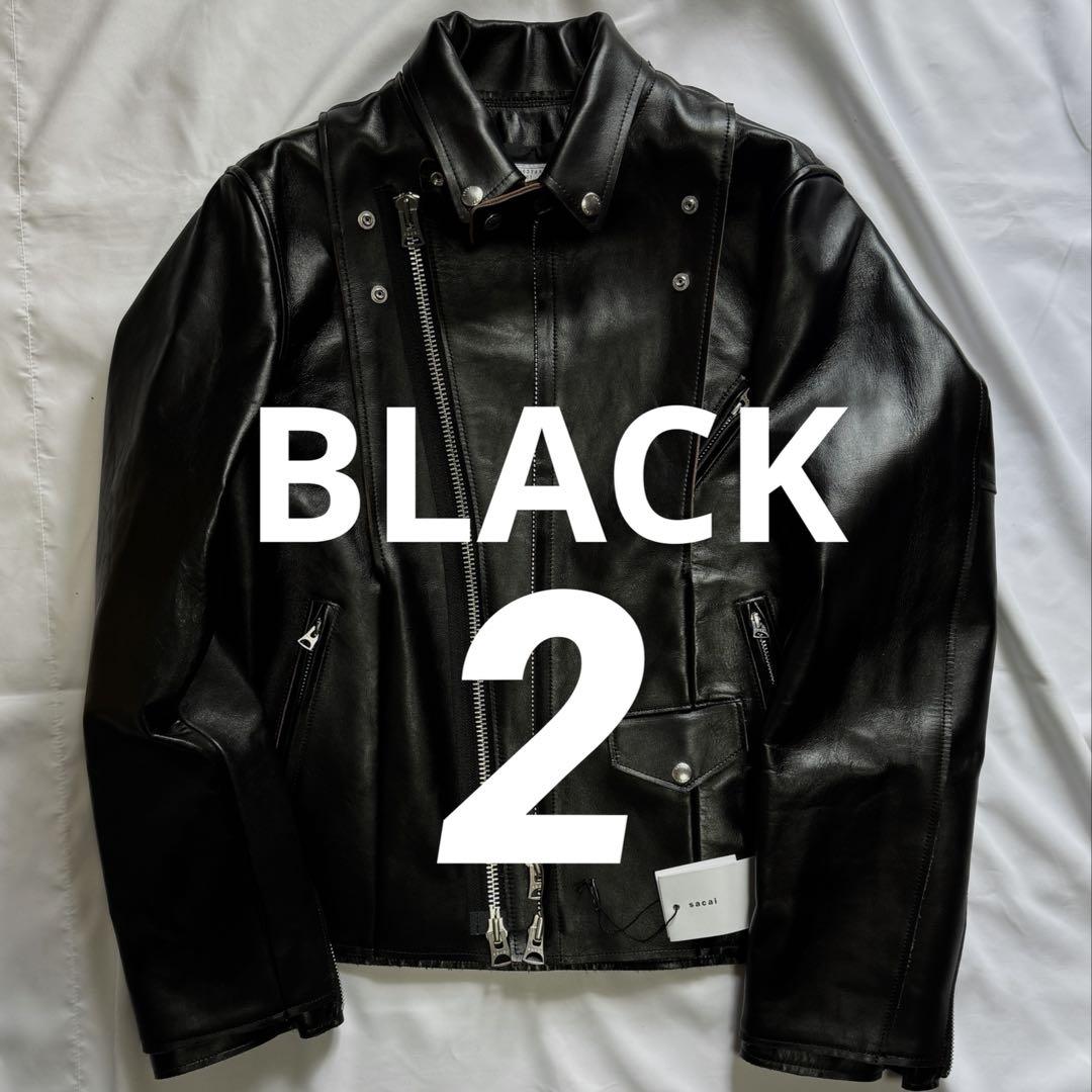 sacai ブラック レザージャケット サイズ2