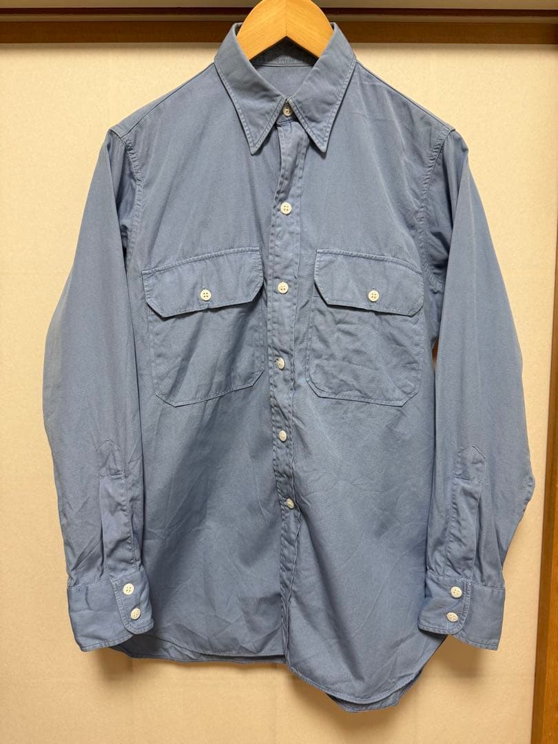 USAF アメリカ軍 シャツ ブルー 青 ミリタリー 古着 15 M