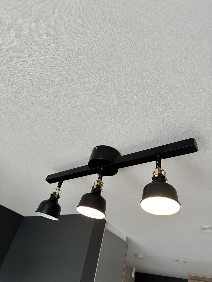 IKEA イケア ラーナルプ 3連シーリングライト ブラック