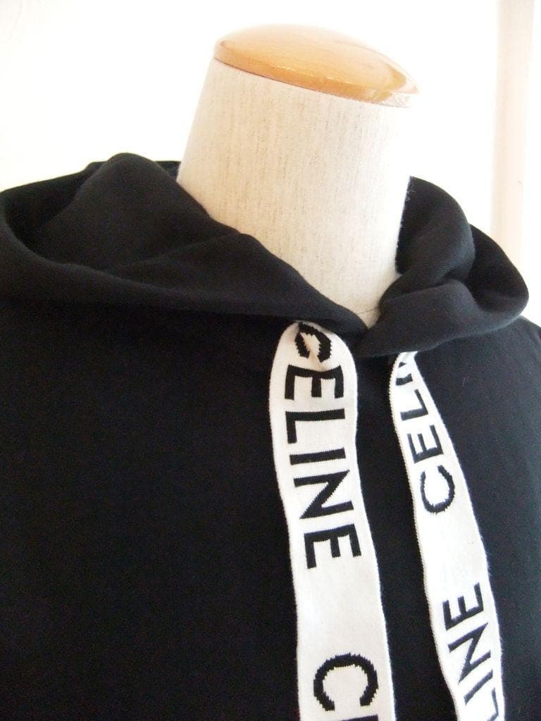 美品 セリーヌ ロゴ フード ルーズフーディ― スウェット パーカー 2ＸＬ