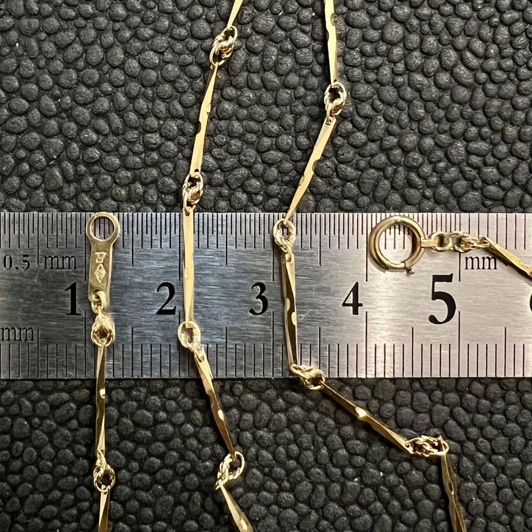 (Y111817)K18 チェーン YG ネックレス ホールマーク 18金 B071820)K18ネックレス 切子チェーン ホールマーク 18金 YG