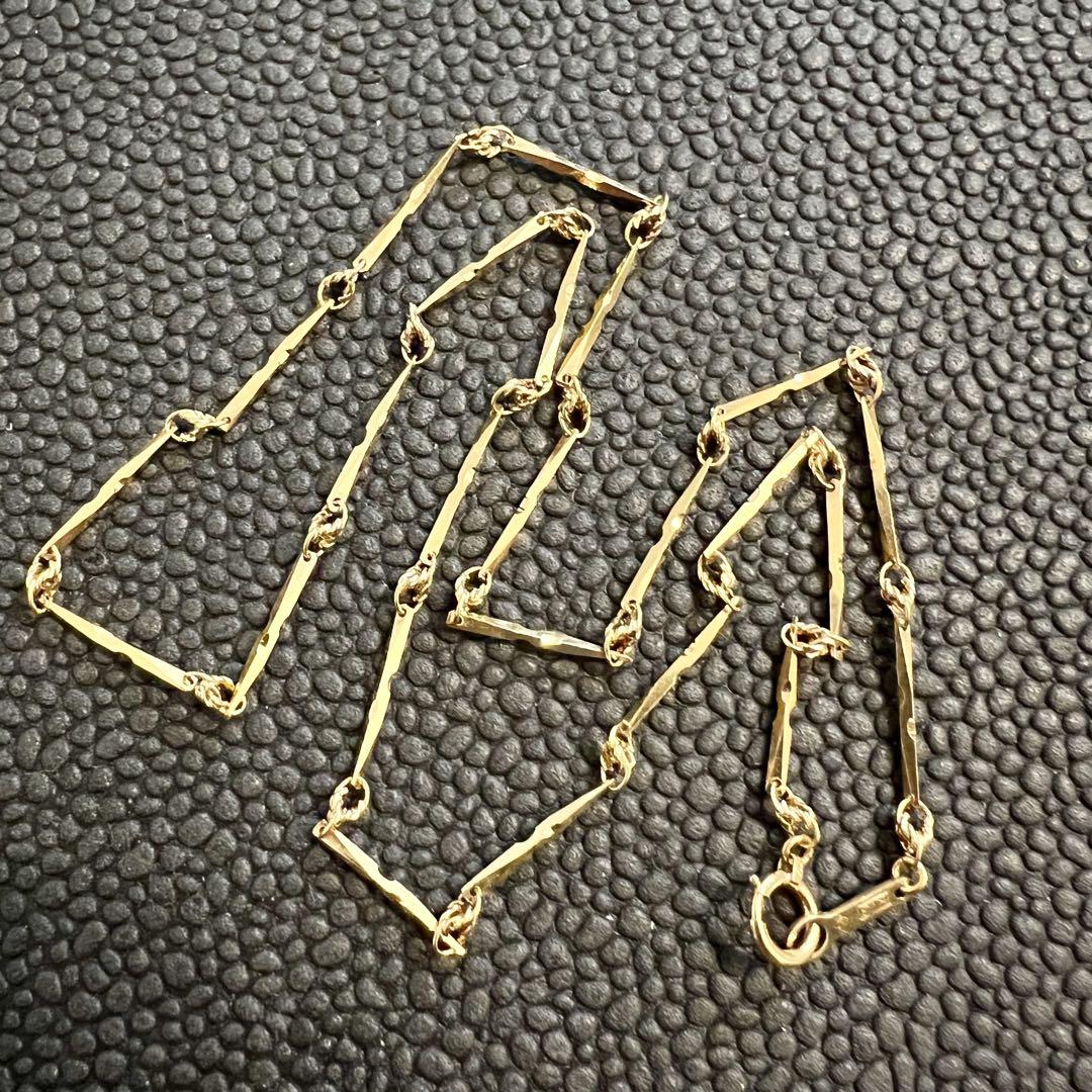 (B071820)K18ネックレス 切子チェーン ホールマーク 18金 YG B071820)K18ネックレス 切子チェーン ホールマーク 18金 YG