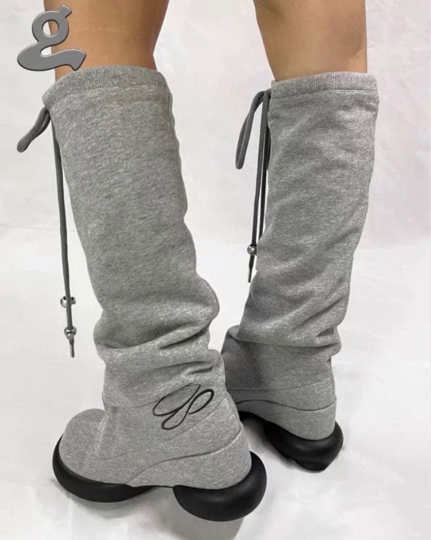 grape グレー スウェット ブーツ y2k24cm