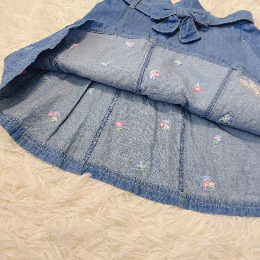 メゾピアノジュニア 刺繍デニムスカート 140cm 花 - メルカリ