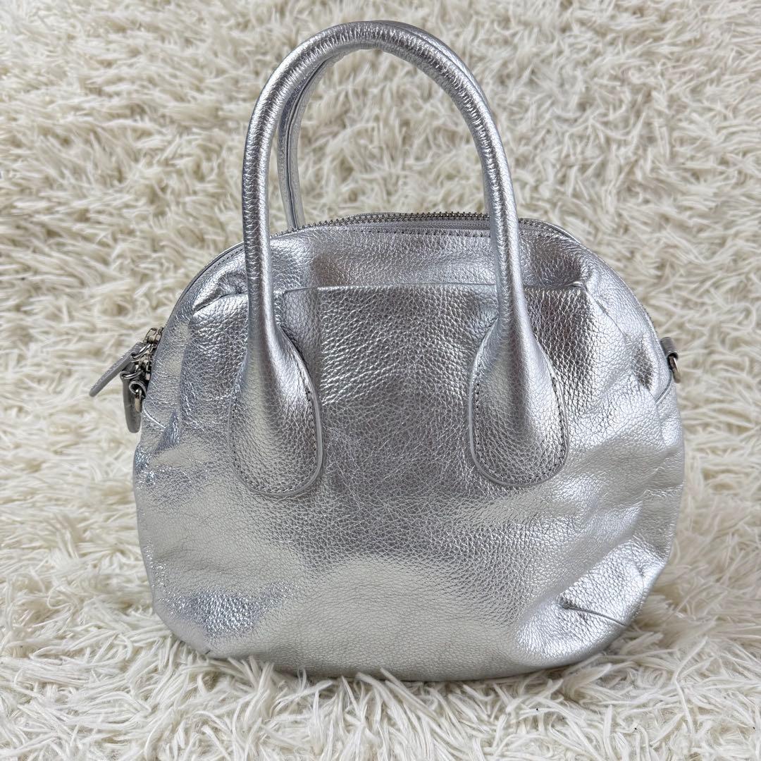 【美品】ビアズリー ラウンドミニボストンバッグ　ショルダーバッグ 2way