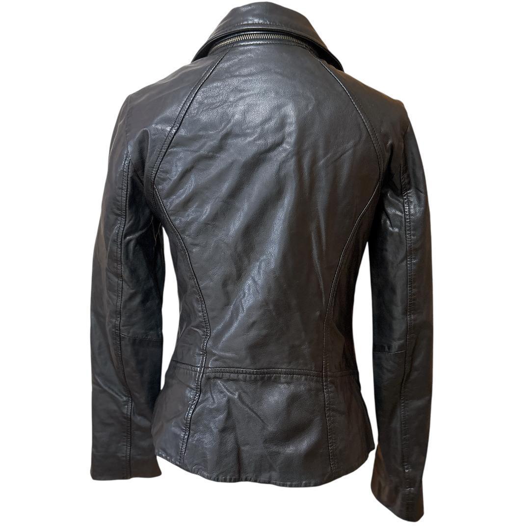 【美品】ソイア＆キョウ レザー風 ダブルライダースジャケット つけ襟 きれいめ 美品】ソイア＆キョウ レザー風 ダブルライダースジャケット