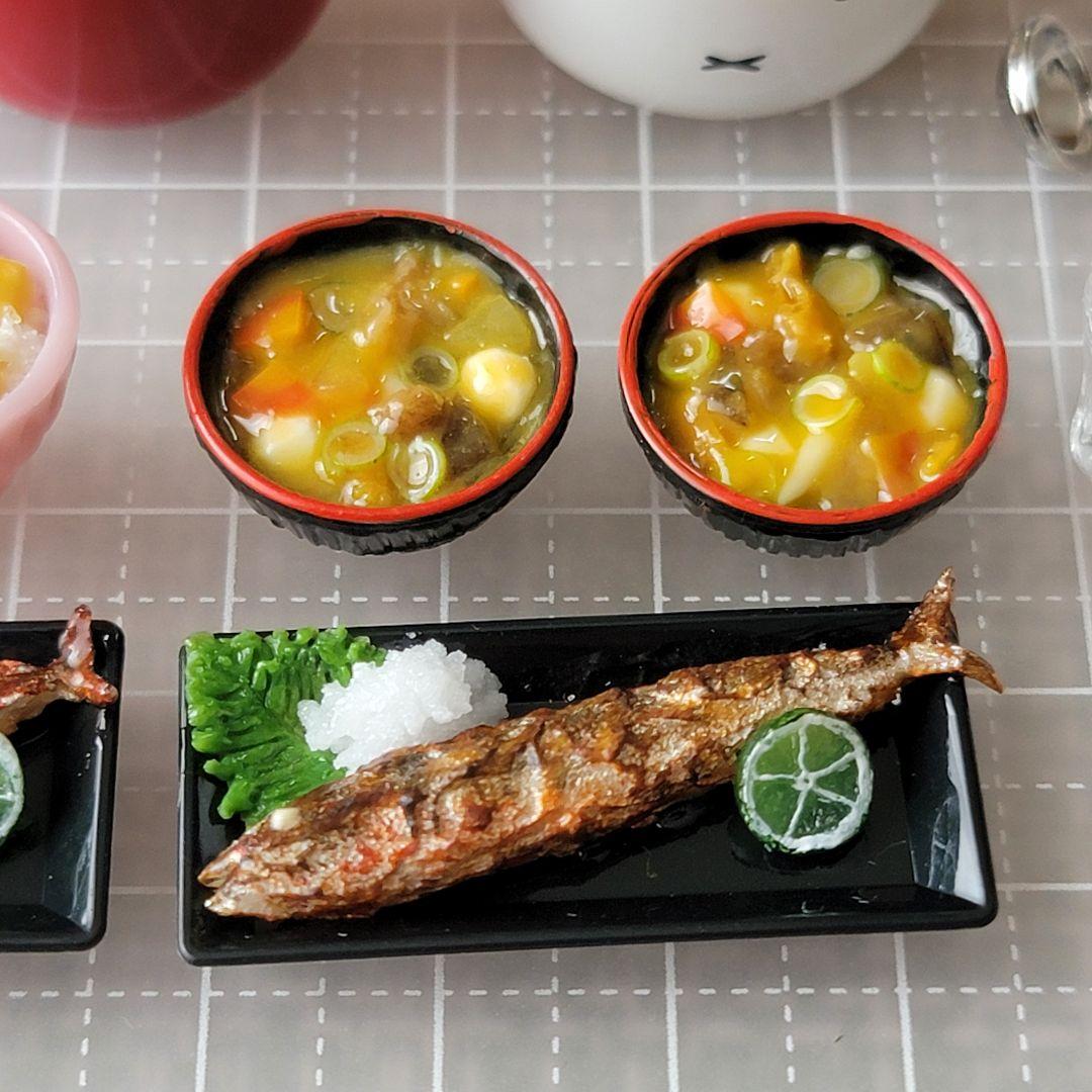 ミニチュアフード   秋の味覚の晩御飯セット～ダイニングテーブルセット付き～