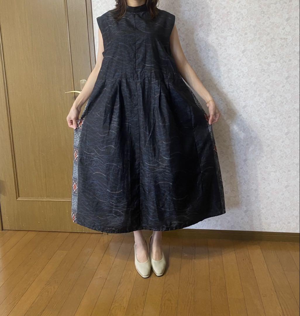 着物リメイク大島紬ワンピース(正絹) 着物リメイクワンピース 大島紬正絹 モデル158cm 45キロ - メルカリ