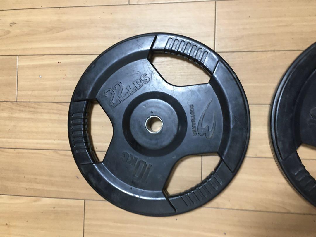 BODYMAKERラバープレート10kg x 2枚 28mm 用