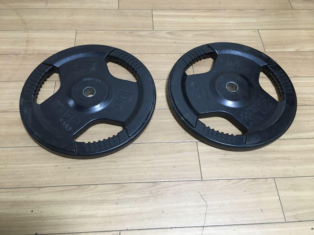 BODYMAKERラバープレート10kg x 2枚 28mm 用
