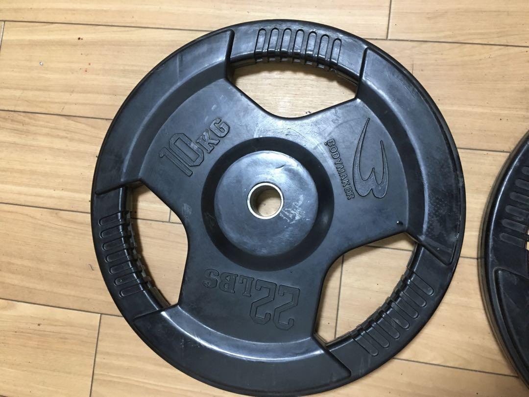 BODYMAKERラバープレート10kg x 2枚 28mm 用