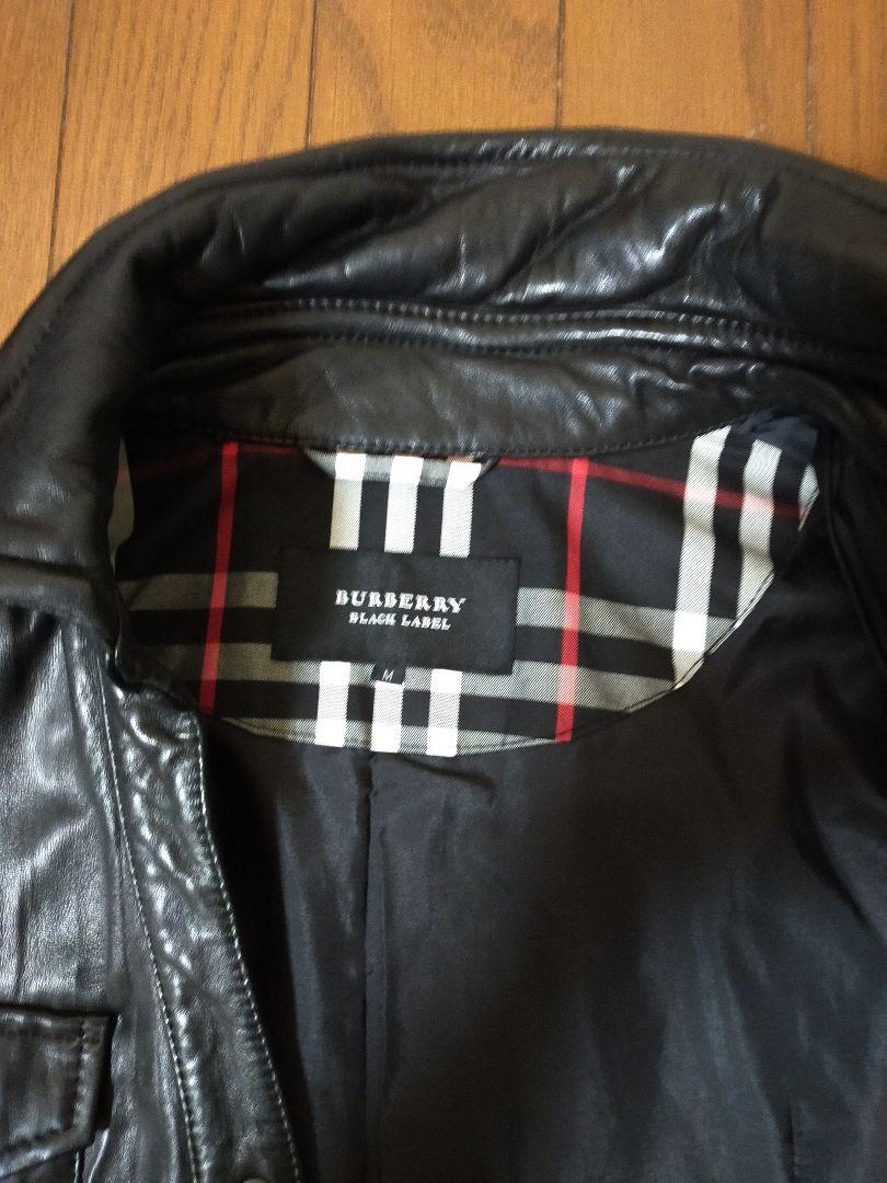 BURBERRY ブラックレザーシャツジャケット（ラムスキン）