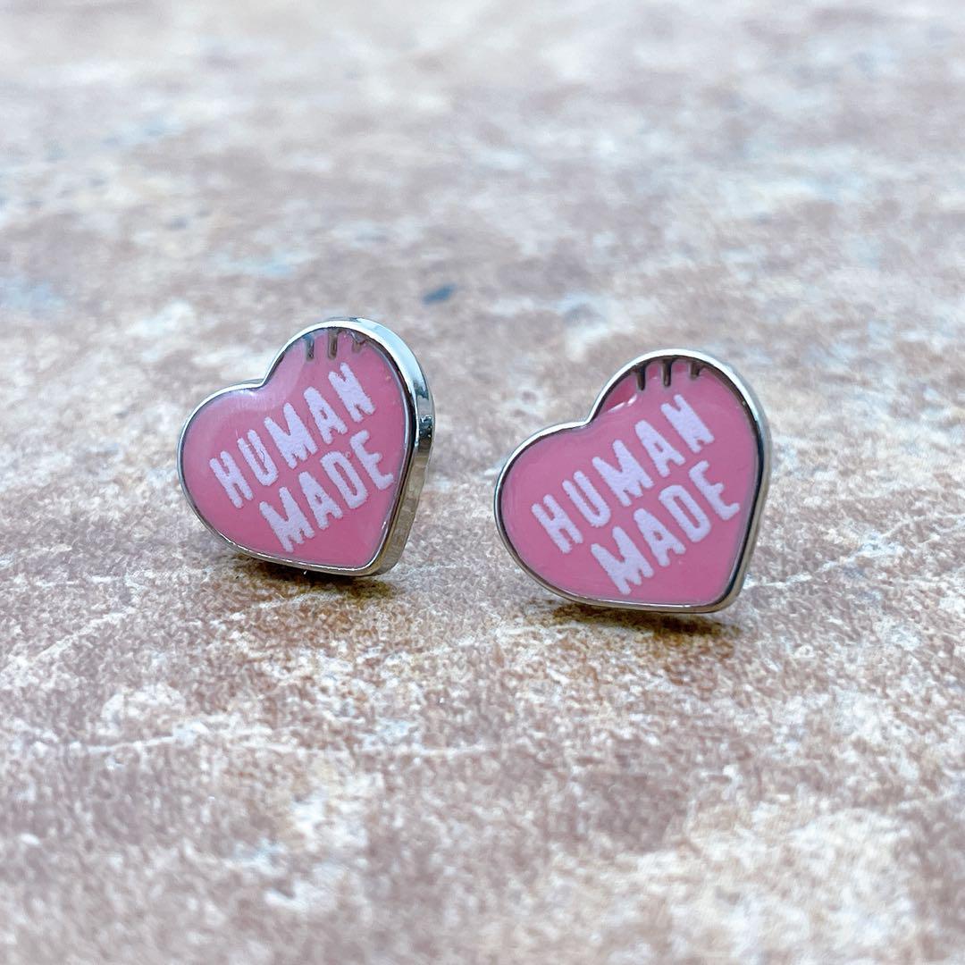 HUMAN MADE ハート型ピアス HUMAN MADE ヒューマンメイド ピアス ピンク - メルカリ