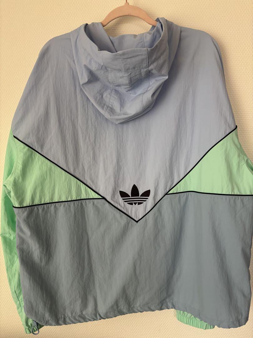 adidas フード付きナイロンジャケット L