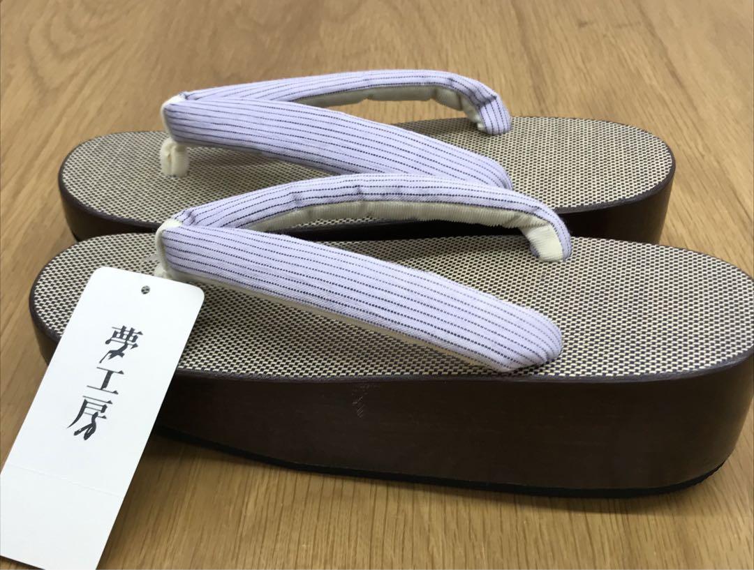 ワ6【26】◆新品・未着用◆浴衣・帯（リバーシブル）・下駄３点セット